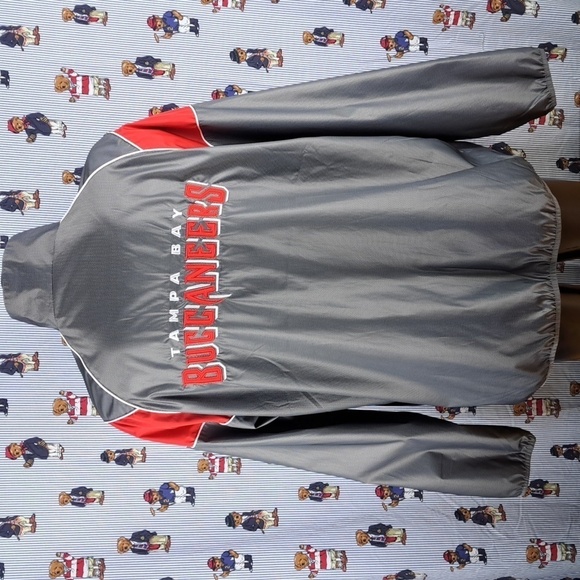 Tampa Bay Buccaneers embroidered pewter & red pullover windbreaker 2XL jacket - Picture 5 of 8